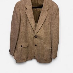 Pendleton brown wool blazer with herringbone pattern Sz M (sz estimated)